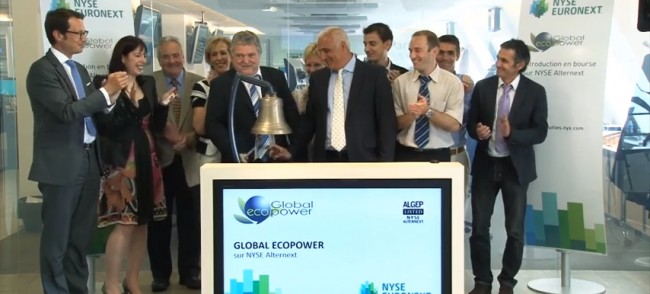 Jean Marie Santander, célèbre le passage de Global EcoPower sur Alternext